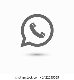 Phone handset icon in speech bubble 
