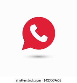 Phone handset icon in speech bubble 