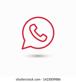 Phone handset icon in speech bubble 