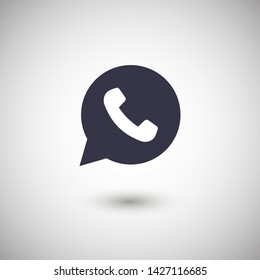 Phone handset icon in speech bubble