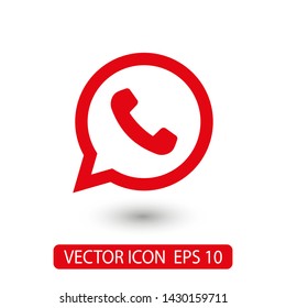 Phone handset icon in speech bubble