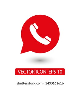 Phone handset icon in speech bubble