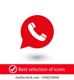 Phone handset icon in speech bubble