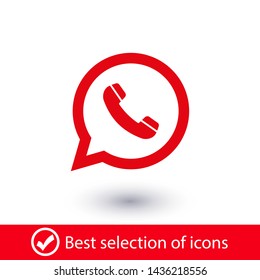 Phone handset icon in speech bubble