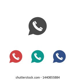 Phone handset icon in speech bubble
