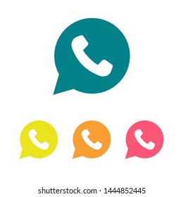 Phone handset icon in speech bubble