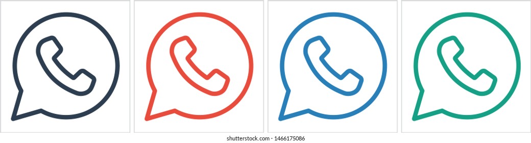 Phone handset icon in speech bubble