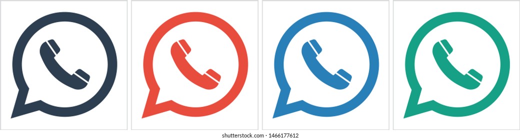 Phone handset icon in speech bubble