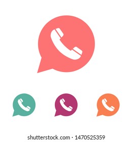 Phone handset icon in speech bubble