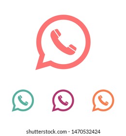 Phone handset icon in speech bubble