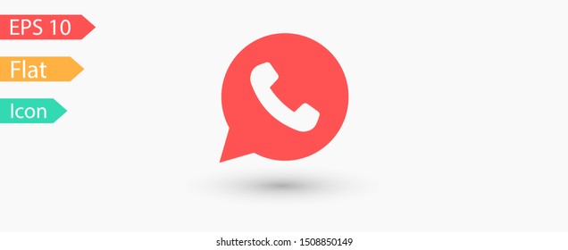 Phone handset icon in speech bubble