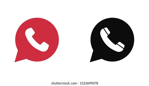 Phone handset icon in speech bubble