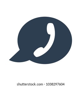 Phone handset icon in speech bubbles. Vector illustration