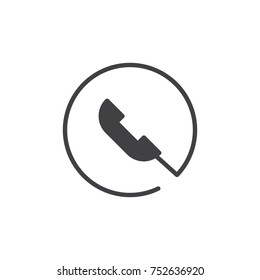 Phone handset icon vector, filled flat sign, solid pictogram isolated on white. Call center symbol, logo illustration.