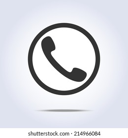 Phone handset icon in vector gray colors