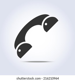 Phone handset icon in vector gray colors