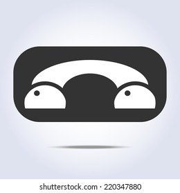 Phone handset icon in vector gray colors