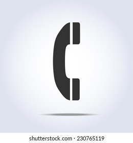 Phone handset icon in vector gray colors