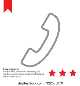 Phone handset line icon