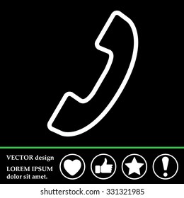 Phone handset line icon