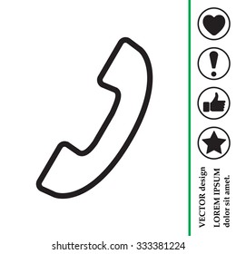 Phone handset line icon