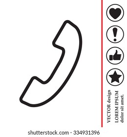 Phone handset line icon