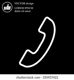 Phone handset line icon