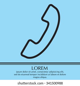 Phone handset line icon