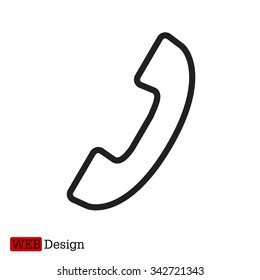 Phone handset line icon