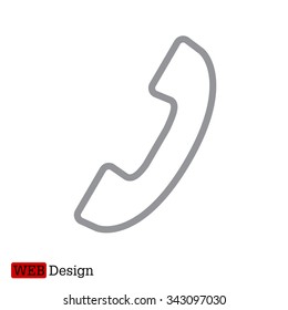 Phone handset line icon