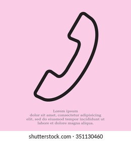 Phone handset line icon