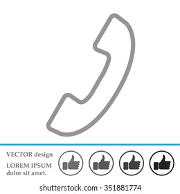 Phone handset line icon