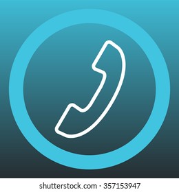 Phone handset line icon