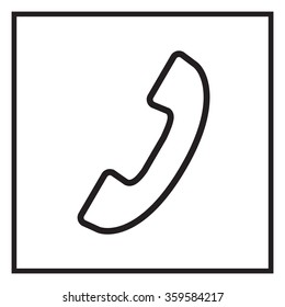 Phone handset line icon