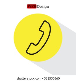 Phone handset line icon