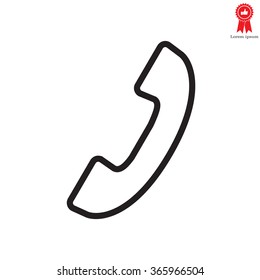 Phone handset line icon