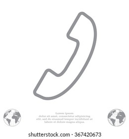 Phone handset line icon