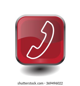 Phone handset line icon