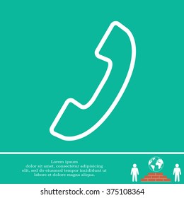 Phone handset line icon