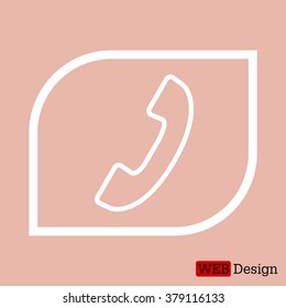 Phone handset line icon
