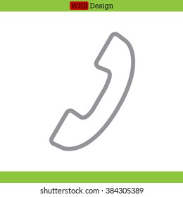 Phone handset line icon
