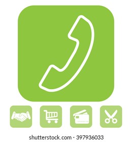 Phone handset line icon