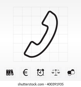 Phone handset line icon