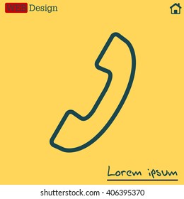 Phone handset line icon
