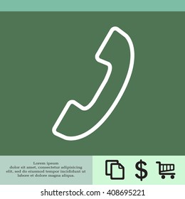 Phone handset line icon