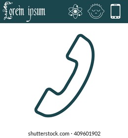 Phone handset line icon