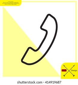 Phone handset line icon