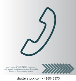 Phone handset line icon