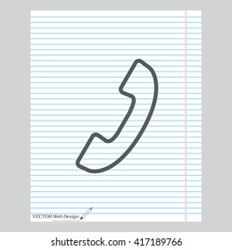 Phone handset line icon