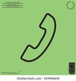 Phone handset line icon